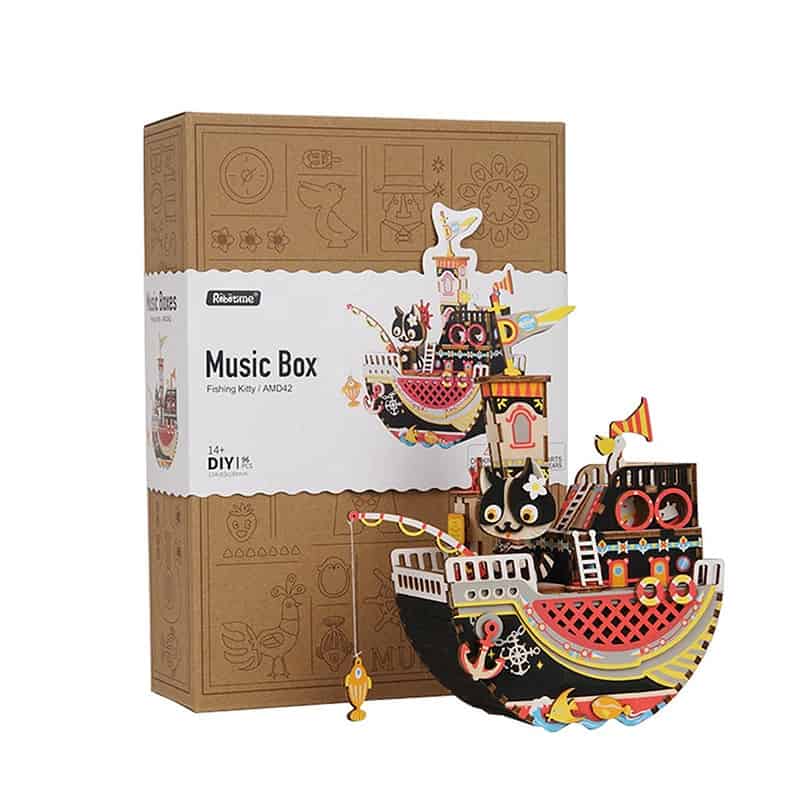 Boite A Musique Diy - Chat Pêcheur – Image 6